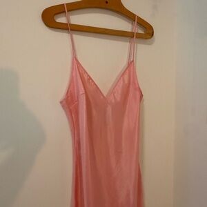 Pink Satin Slip Dress